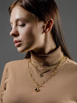 Кулон «Цепь» шар, медальон, цвет золото, L=58 см