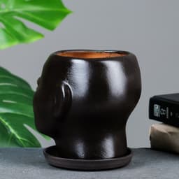 Декоративный горшок «Голова» коричневый, 1.3 л, 16×14×15 см