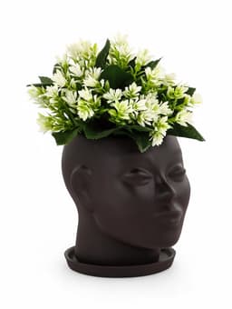 Декоративный горшок «Голова» коричневый, 1.3 л, 16×14×15 см