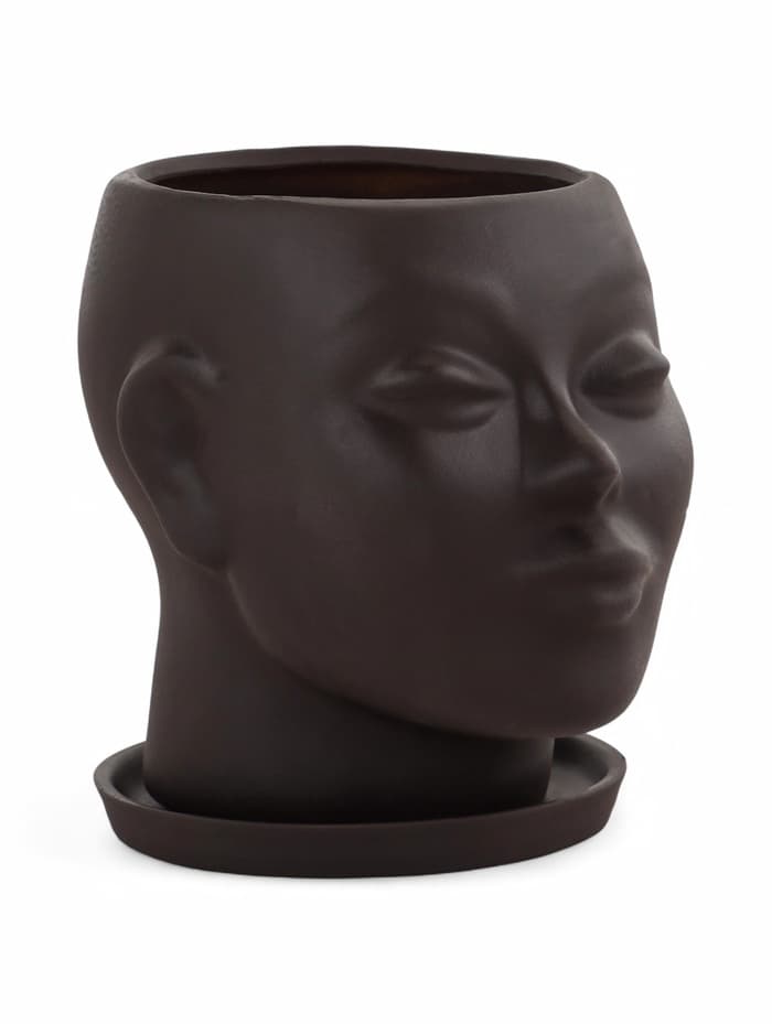 Декоративный горшок «Голова» коричневый, 1.3 л, 16×14×15 см
