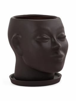 Декоративный горшок «Голова» коричневый, 1.3 л, 16×14×15 см