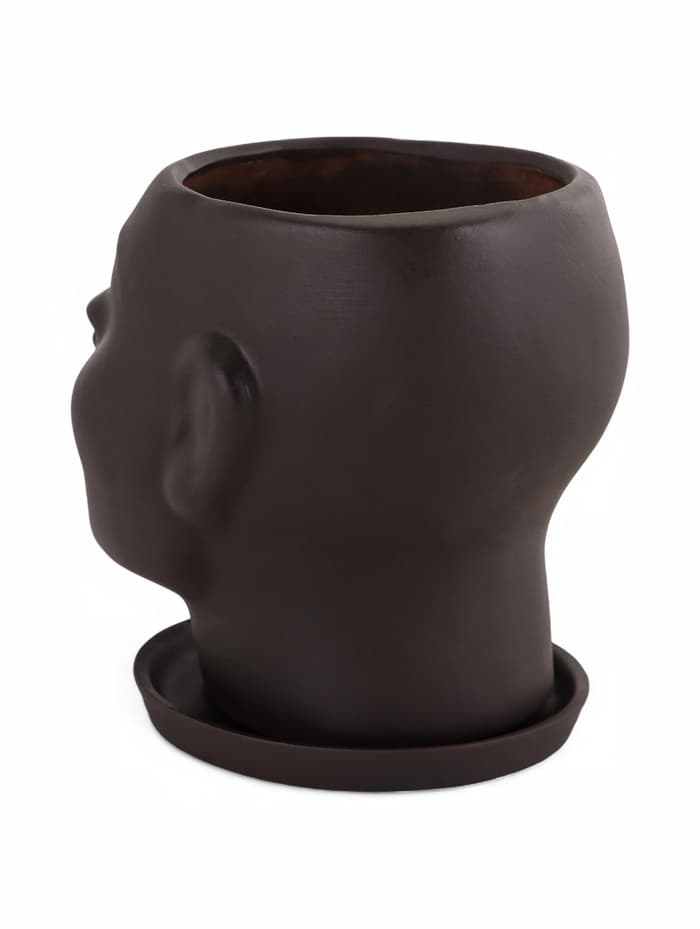 Декоративный горшок «Голова» коричневый, 1.3 л, 16×14×15 см