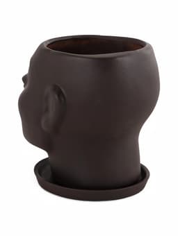 Декоративный горшок «Голова» коричневый, 1.3 л, 16×14×15 см