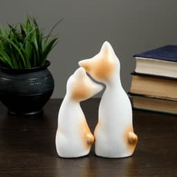 Набор фигурок керамика «Love Коты ушастые», 2 шт., в цветочек, 13×6×17 см