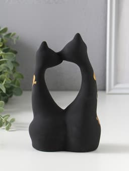 Фигурка керамика «Коты влюбленные», чёрные, 5×10×17 см