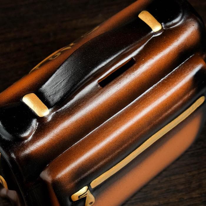 Копилка для денег «Барсетка», коричневый, керамика, 11×18×14 см