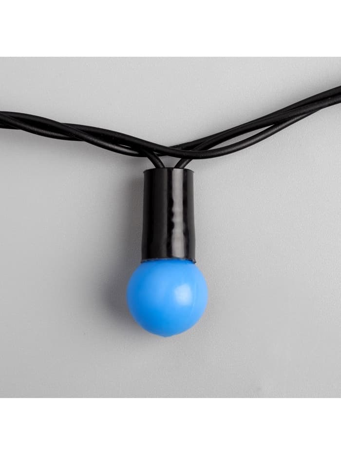 Гирлянда «Нить» 10 м с насадками «Шарики 1.5 см», IP44, тёмная нить, 100 LED, свечение синее, 8 режимов, 220 В