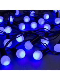Гирлянда «Нить» 10 м с насадками «Шарики 1.5 см», IP44, тёмная нить, 100 LED, свечение синее, 8 режимов, 220 В