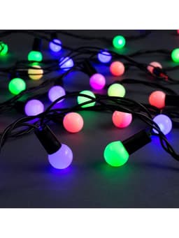 Гирлянда «Нить» 10 м с насадками «Шарики 1.5 см», IP44, тёмная нить, 100 LED, свечение мульти (RG/RB), мигание, 220 В