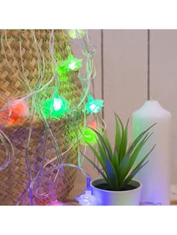 Гирлянда «Нить» 5 м с насадками «Розы большие», IP20, прозрачная нить, 20 LED, свечение мульти (RG/RB), мигание, 220 В