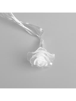 Гирлянда «Нить» 5 м с насадками «Розы большие», IP20, прозрачная нить, 20 LED, свечение мульти (RG/RB), мигание, 220 В