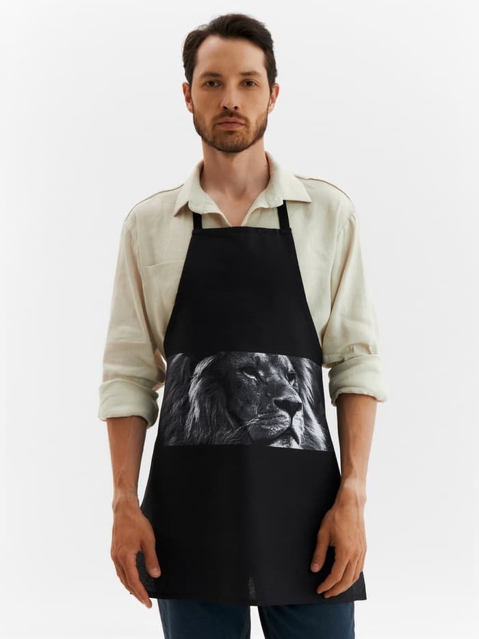 Фартук кухонный мужской «Доляна. Самый лучший мужчина», 70×60 см, 100% хлопок, 160 г/м², чёрный