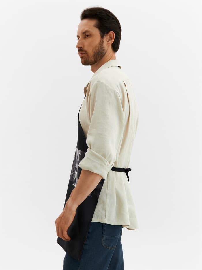 Фартук кухонный мужской «Доляна. Самый лучший мужчина», 70×60 см, 100% хлопок, 160 г/м², чёрный