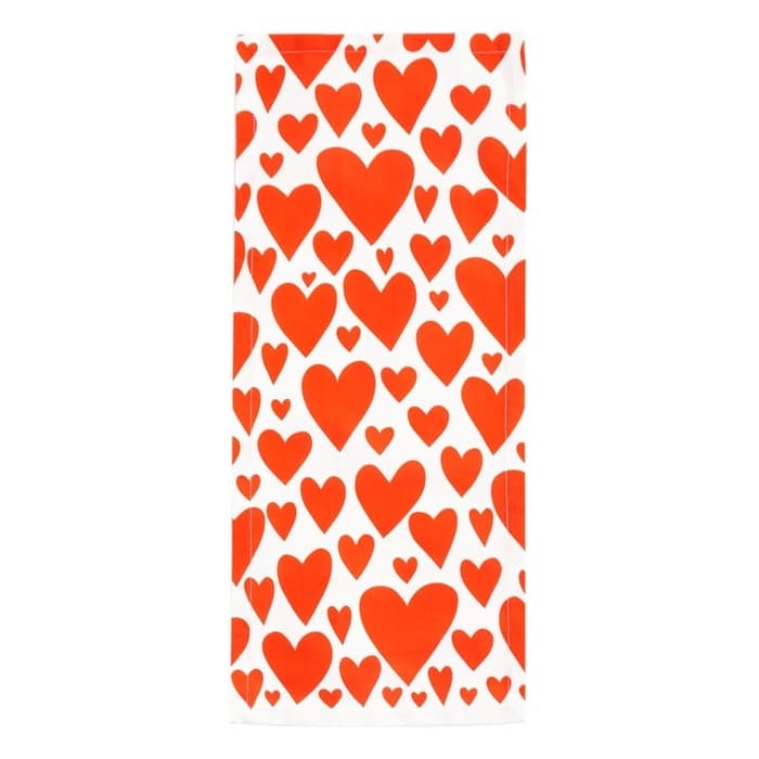Дорожка на стол Этель Red hearts 30×70 см, 100% хлопок, саржа 190 г/м², белая/красная