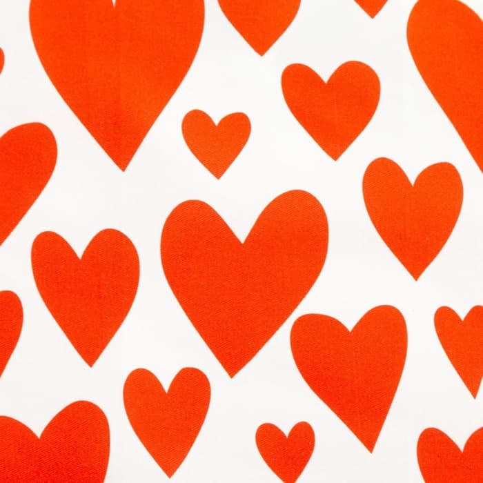Дорожка на стол Этель Red hearts 30×70 см, 100% хлопок, саржа 190 г/м², белая/красная