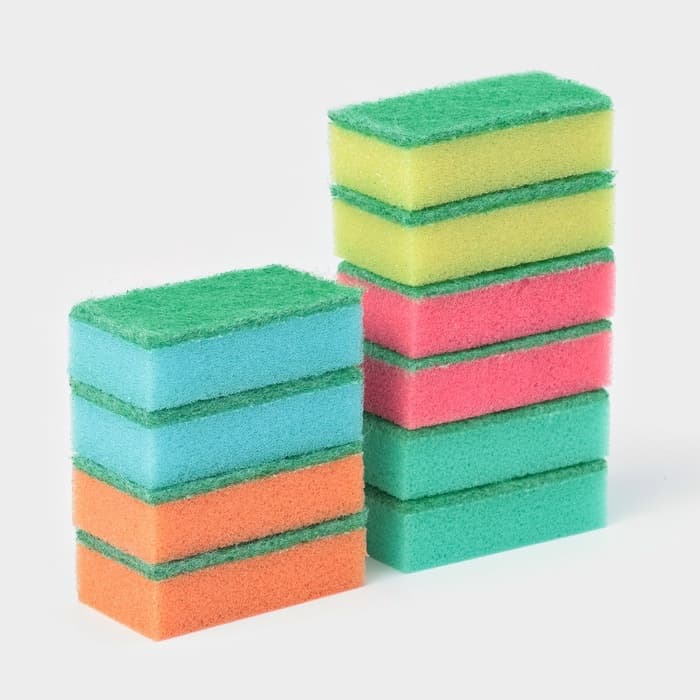 Набор губок для посуды с чистящим слоем Доляна «Эконом», 7.5×4.5×2.5 см, 10 шт.