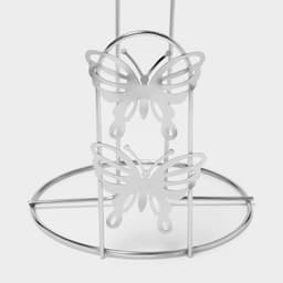 Держатель для бумажных полотенец Доляна «Бабочки», 13×13×27 см, хром