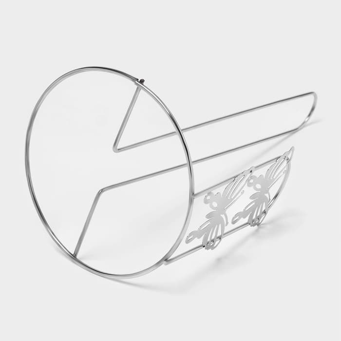 Держатель для бумажных полотенец Доляна «Бабочки», 13×13×27 см, хром