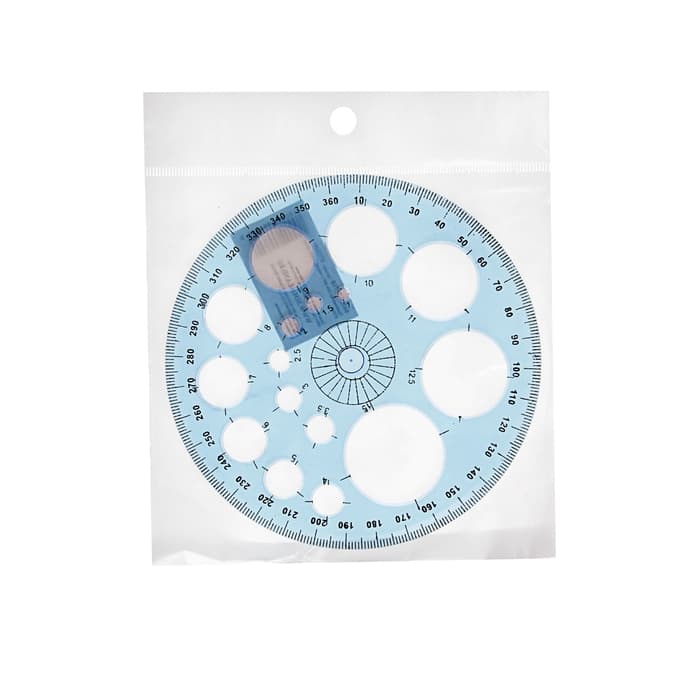 Транспортир Calligrata, 12 см, 360°, с окружностями, тонированный, МИКС