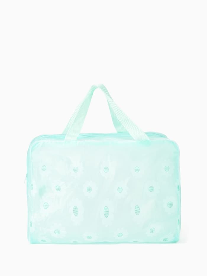 Косметичка- сумочка на молнии для бассейна, с ручками, с рисунком, мятно-зелёная