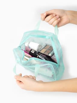 Косметичка- сумочка на молнии для бассейна, с ручками, с рисунком, мятно-зелёная