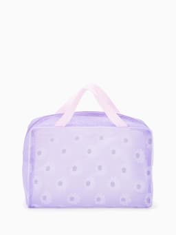 Косметичка - сумка на молнии для бассейна, с ручками, с принтом, сиреневая