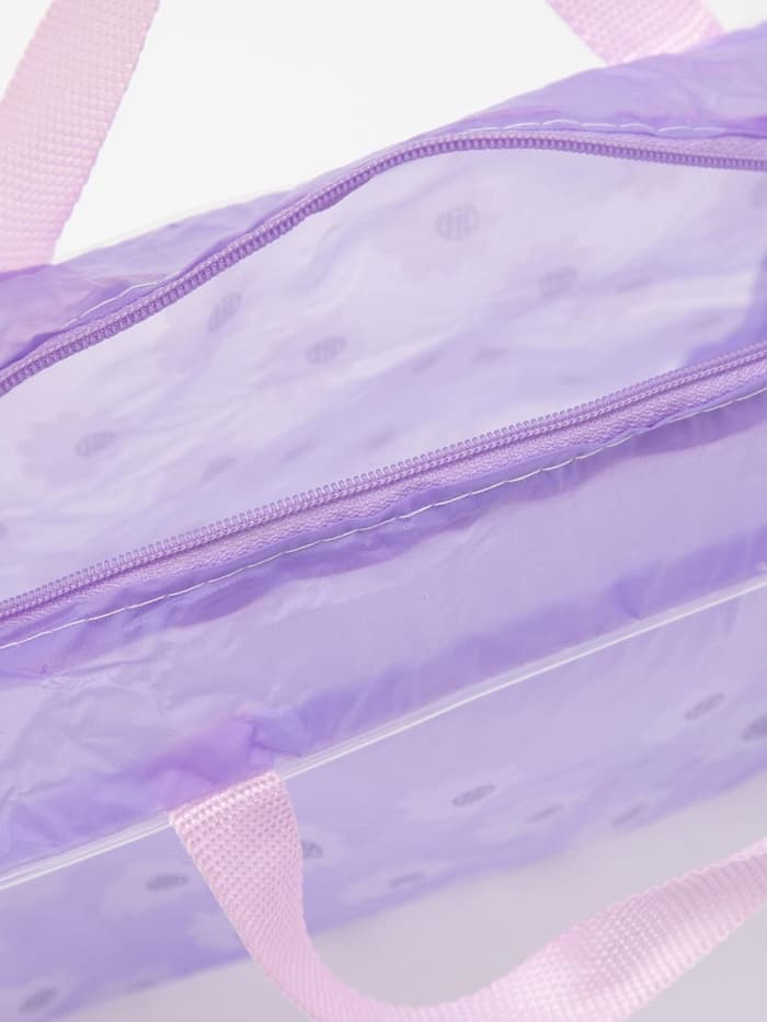 Косметичка - сумка на молнии для бассейна, с ручками, с принтом, сиреневая