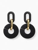 Серьги металл «Цепь» кольца, 3 звена, цвет золотисто-чёрный