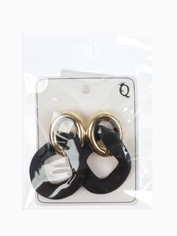 Серьги металл «Цепь» неровность, 2 звена, цвет золотисто-чёрный