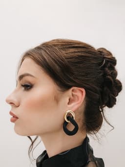 Серьги металл «Цепь» неровность, 2 звена, цвет золотисто-чёрный