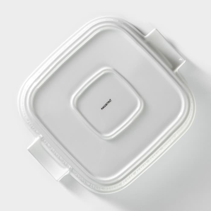 Мармит из жаропрочной керамики квадратный Magistro «Бланш», 2.2 л, 27.5×23.2×12 см