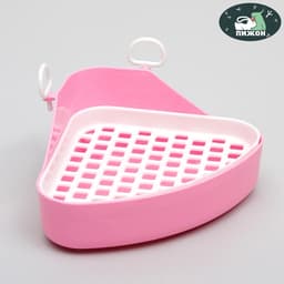 Туалет для кроликов и хорьков, 18.5×18 см, угловой, пластик, цвет МИКС