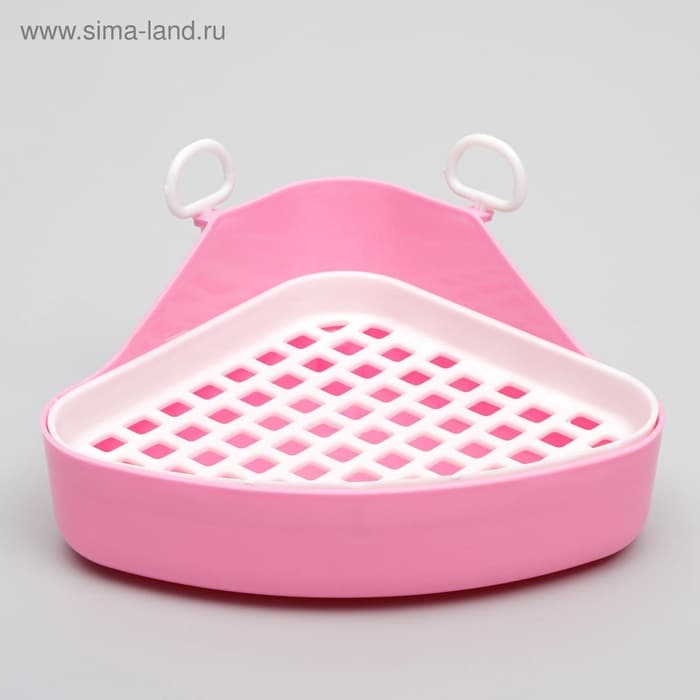 Туалет для кроликов и хорьков, 18.5×18 см, угловой, пластик, цвет МИКС