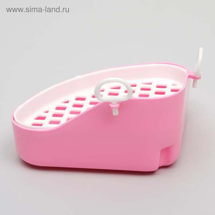 Туалет для кроликов и хорьков, 18.5×18 см, угловой, пластик, цвет МИКС