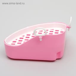 Туалет для кроликов и хорьков, 18.5×18 см, угловой, пластик, цвет МИКС