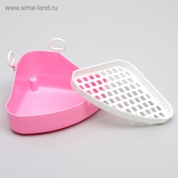 Туалет для кроликов и хорьков, 18.5×18 см, угловой, пластик, цвет МИКС