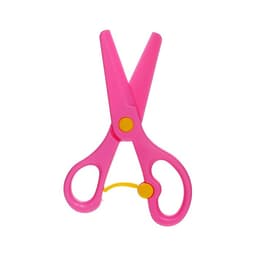 Ножницы 13.5 см пластиковые, с фиксатором, закругленные концы, в картонной коробке, МИКС