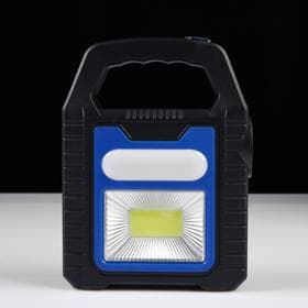 Фонарь аккумуляторный ручной, 10 Вт, 1200 мАч, от солнечной батареи, 3 режима