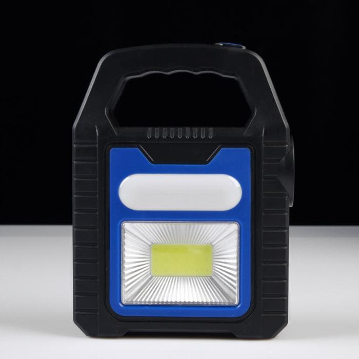 Фонарь аккумуляторный ручной, 10 Вт, 1200 мАч, от солнечной батареи, 3 режима