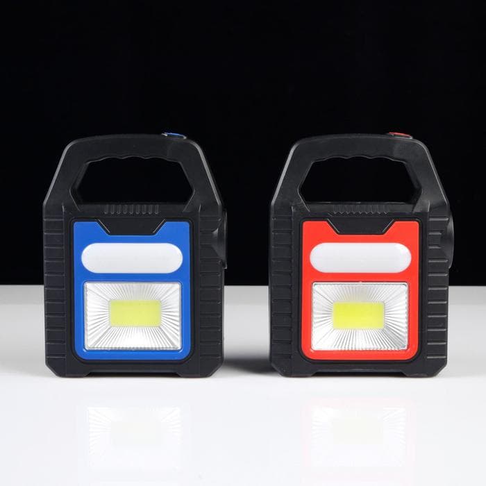 Фонарь аккумуляторный ручной, 10 Вт, 1200 мАч, от солнечной батареи, 3 режима