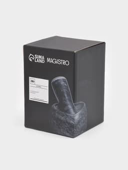 Ступка с пестиком Magistro «Мрамор», натуральный камень, 10×10 см, серая