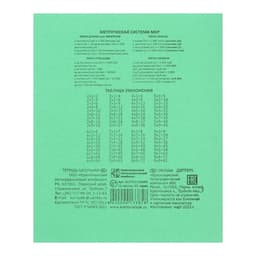 Тетрадь 12 листов в клетку «Зелёная обложка», плотность 65 г/м²