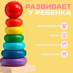 Развивающая пирамидка «Высота» 6×6×14 см