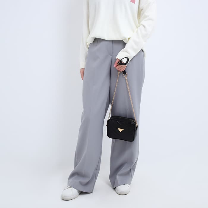 Сумка женская, со строчкой и цветной подкладкой, чёрная