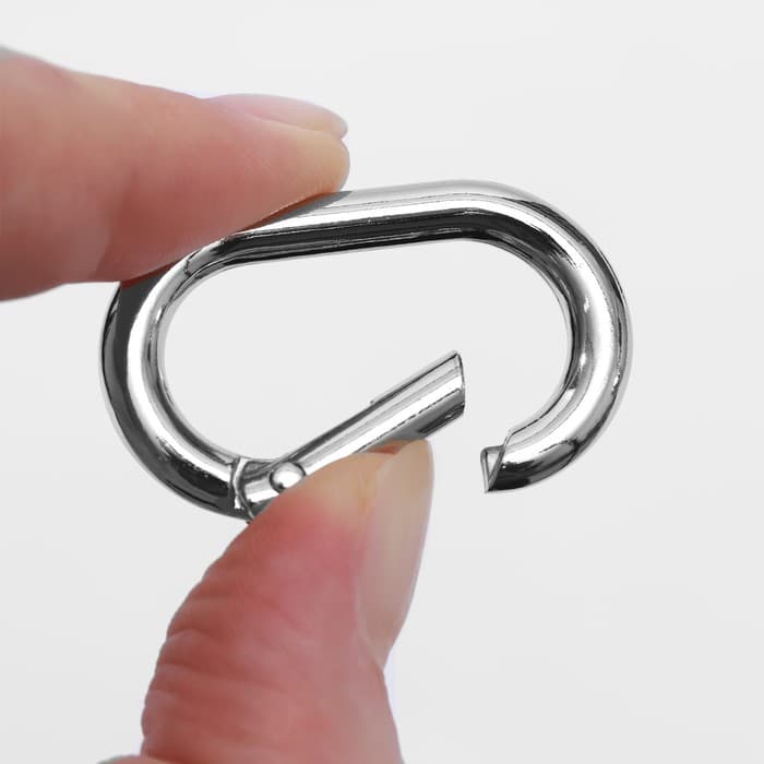 Овал-карабин, 38×24 мм / 29×15 мм, толщина - 4.5 мм, 5 шт., цвет серебряный