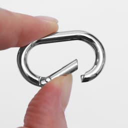 Овал-карабин, 38×24 мм / 29×15 мм, толщина - 4.5 мм, 5 шт., цвет серебряный