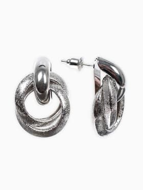 Серьги металл «Фьюче», круги плетения, цвет серебро
