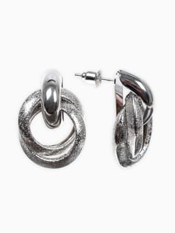 Серьги металл «Фьюче», круги плетения, цвет серебро