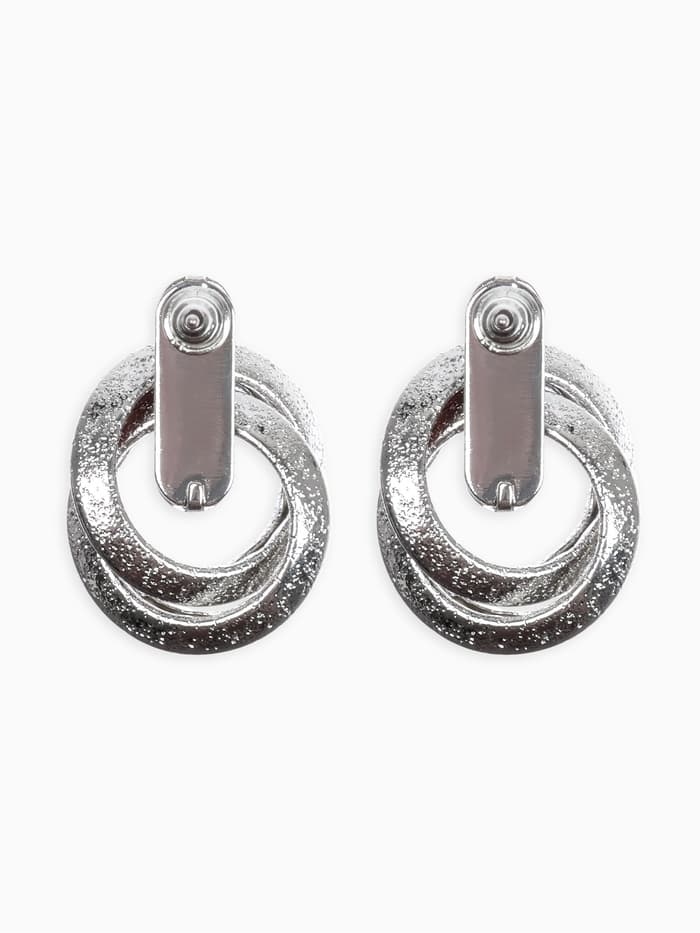 Серьги металл «Фьюче», круги плетения, цвет серебро
