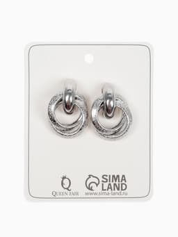 Серьги металл «Фьюче», круги плетения, цвет серебро